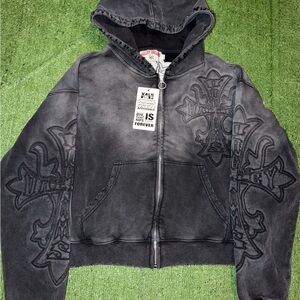 VALE FOREVER CARVER ZIP UP HOODIE BLACK